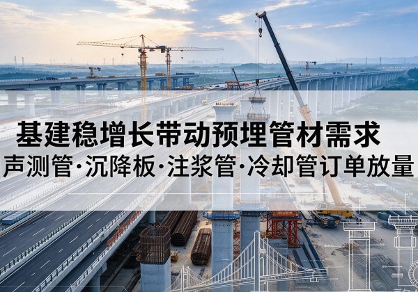 汪清基建稳增长带动预埋监测管材需求，声测管、沉降板、注浆管订单持续放量